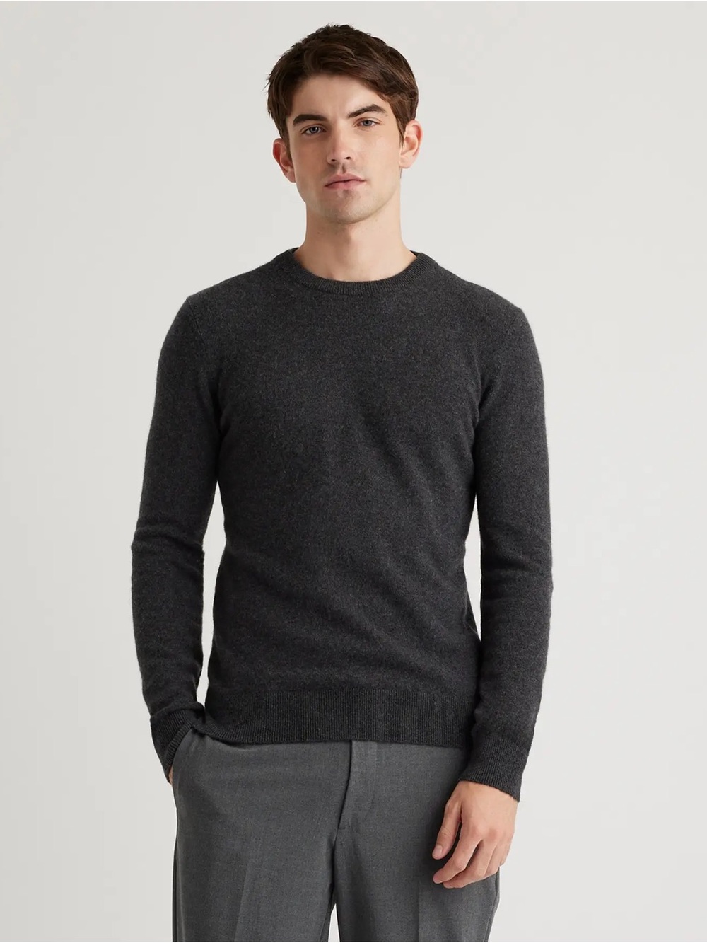 Quince 100% Mongolian Cashmere Crewneck Sweater Charcoal Gray Size XL